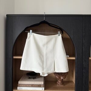 Zara White Skorts with Tailored A-Line Design